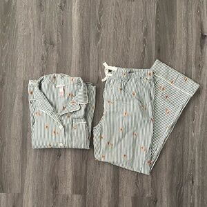 Striped Holiday Gingerbread Matching Pajama Shirt and Pants Set Size Medium